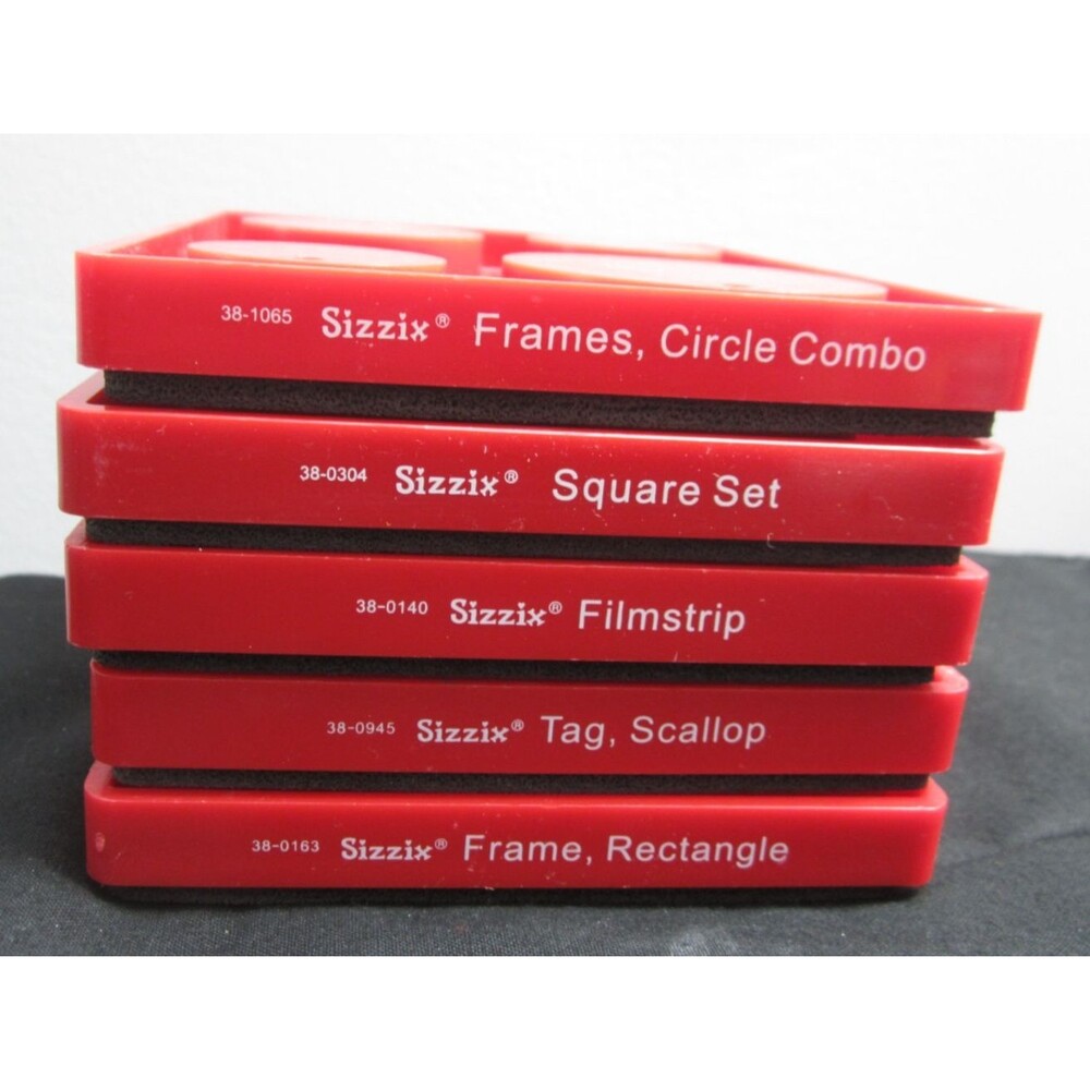 Sizzix Original Dies Red & Black Originals Die 5 Lot square circle filmstrip etc